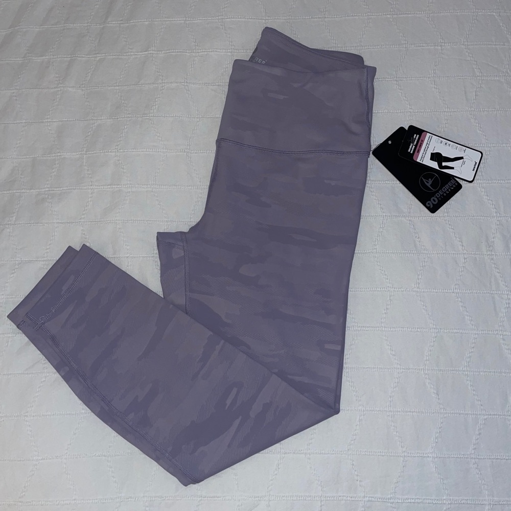 90 Degree by Reflex Purple Camo Ankle Leggings